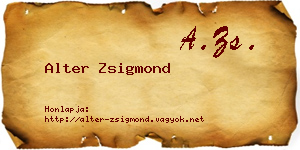 Alter Zsigmond névjegykártya