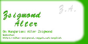 zsigmond alter business card